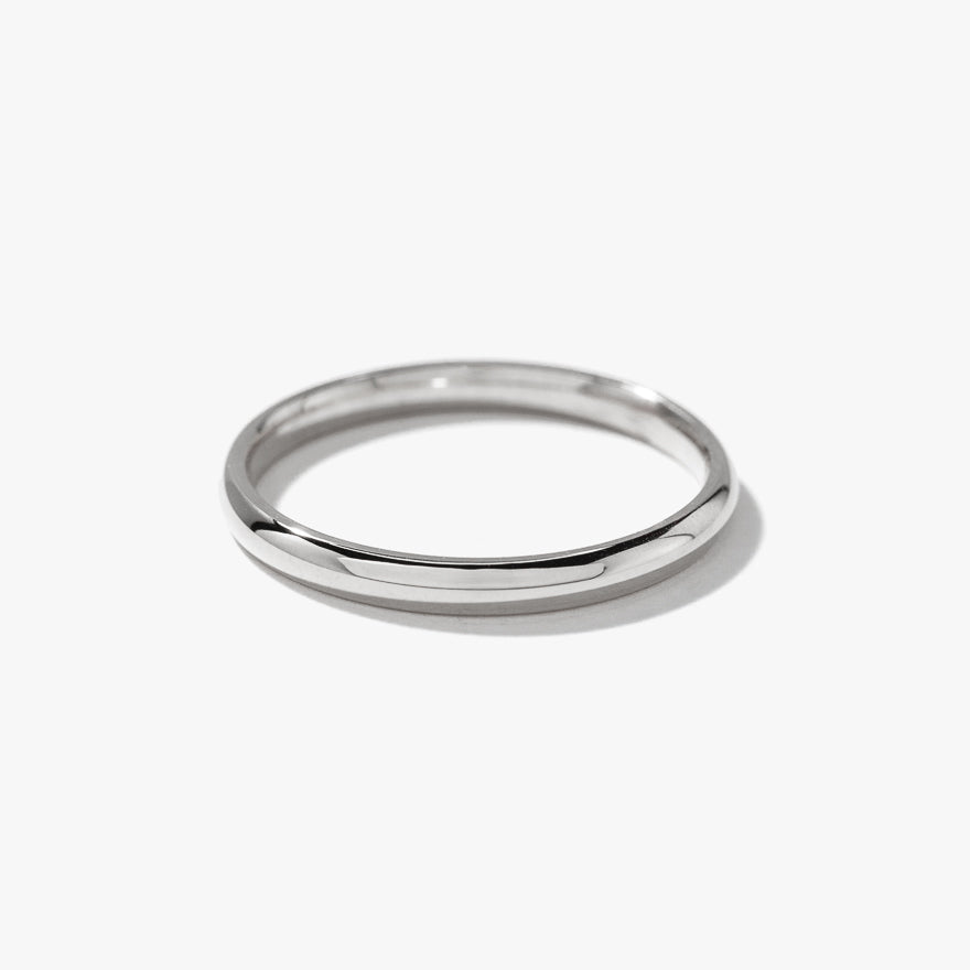 Low Dome Comfort Fit Wedding Band in 10K White Gold (2MM)