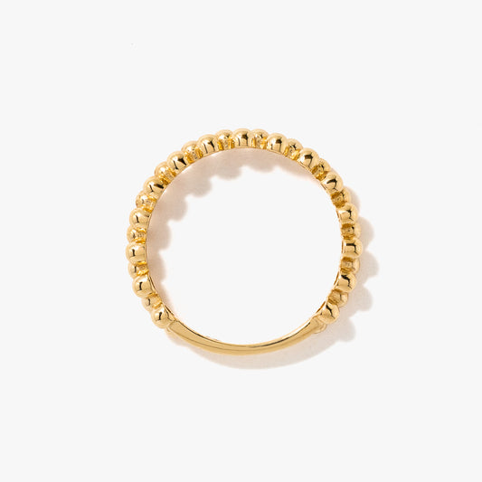 Ladies Beaded Ring 10K Yellow Gold