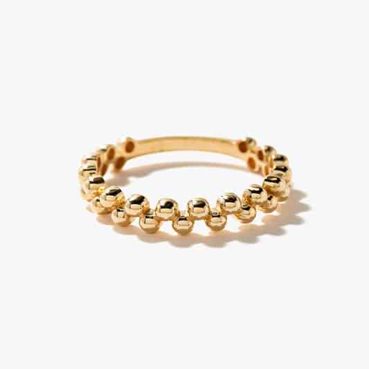 Ladies Beaded Ring 10K Yellow Gold