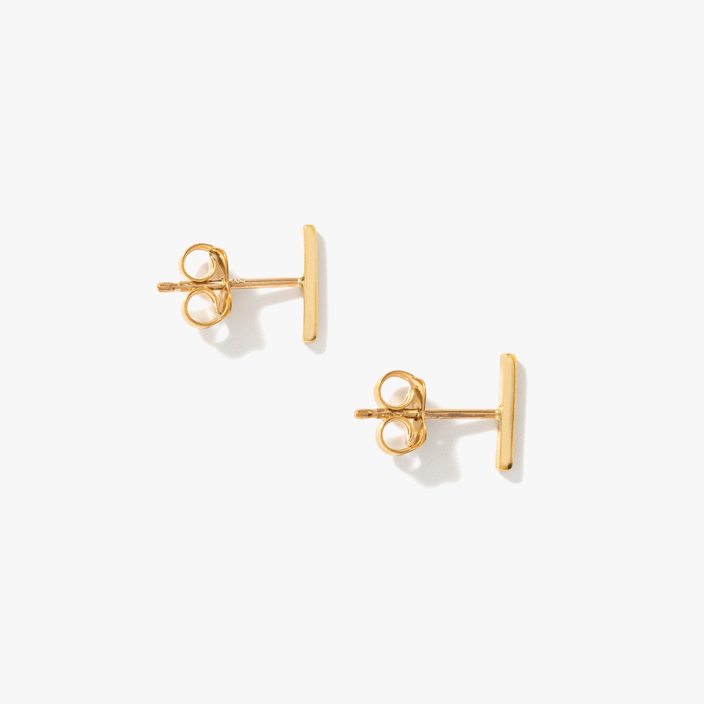 Bar stud Earrings in 10K Yellow Gold