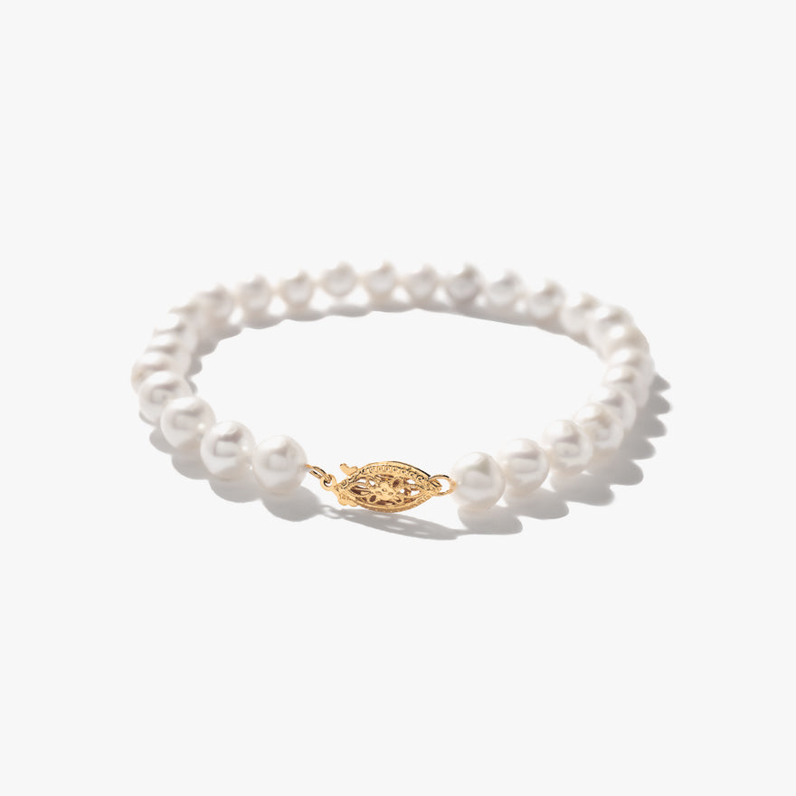 7.5" Cultured Pearl Bracelet in 14K Yellow Gold