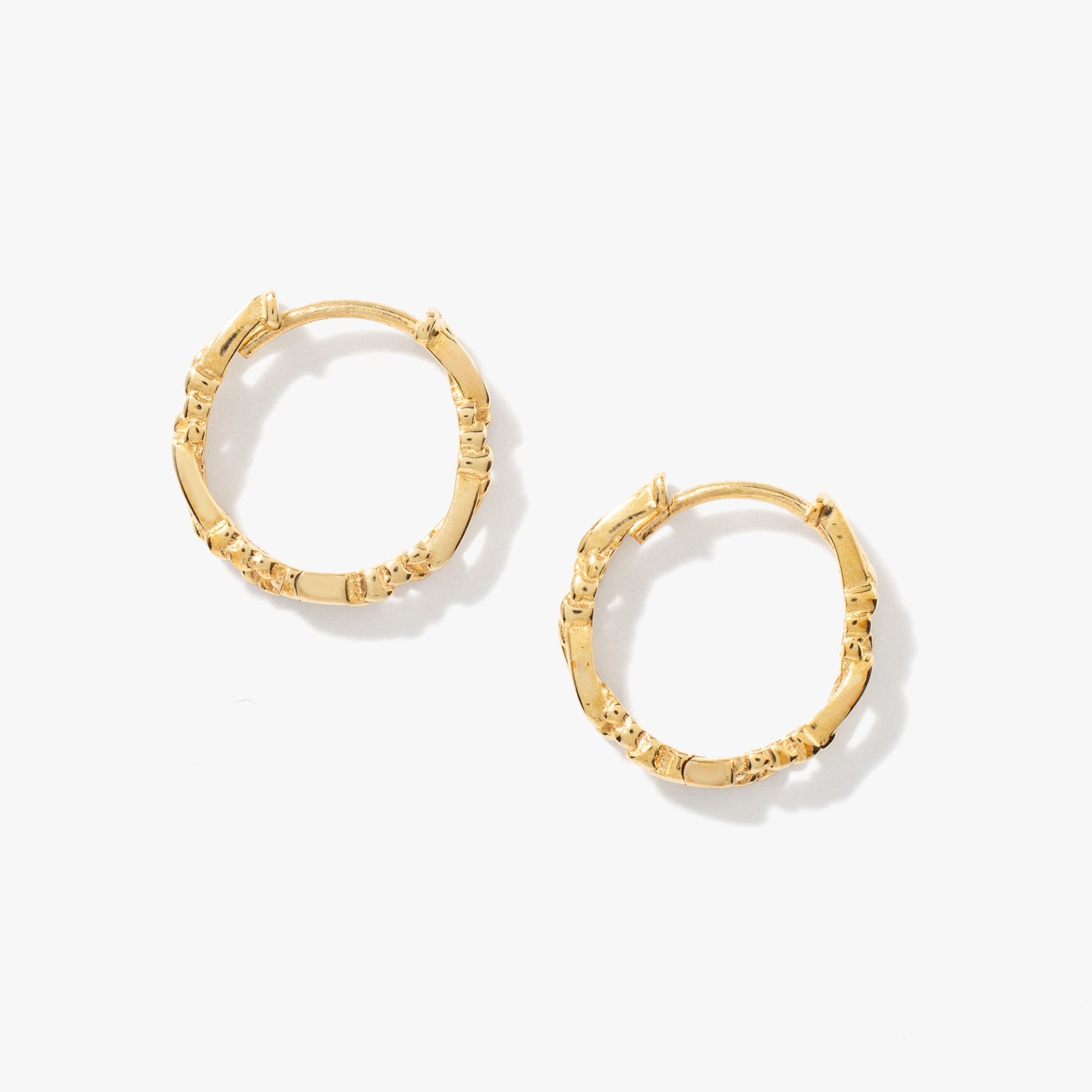 Chain Hoop Earrings in 10K Yellow Gold