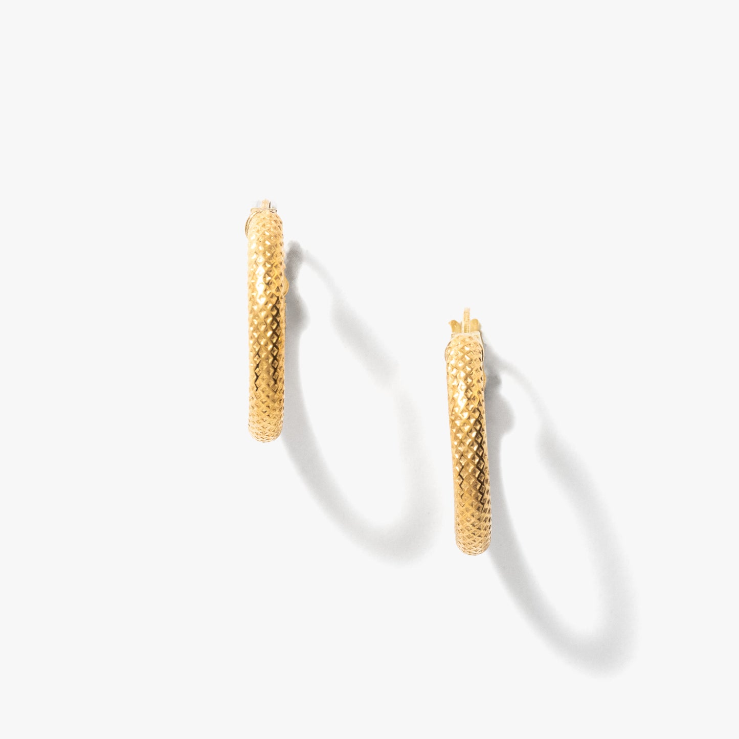 Lace Hoop Earrings in 10K Yellow Gold