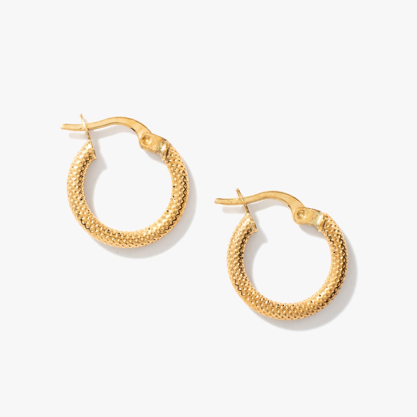 Lace Hoop Earrings in 10K Yellow Gold