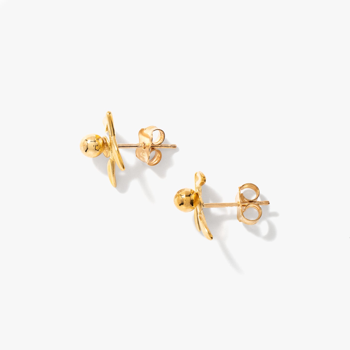 Leaf Stud Earring in 10K Yellow Gold
