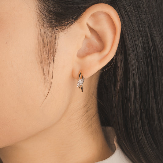 Diamond Hook Earrings in 10K Yellow Gold (0.20 ct tw)