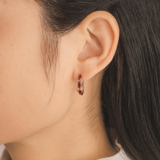 Ruby Earrings in 10K Yellow Gold