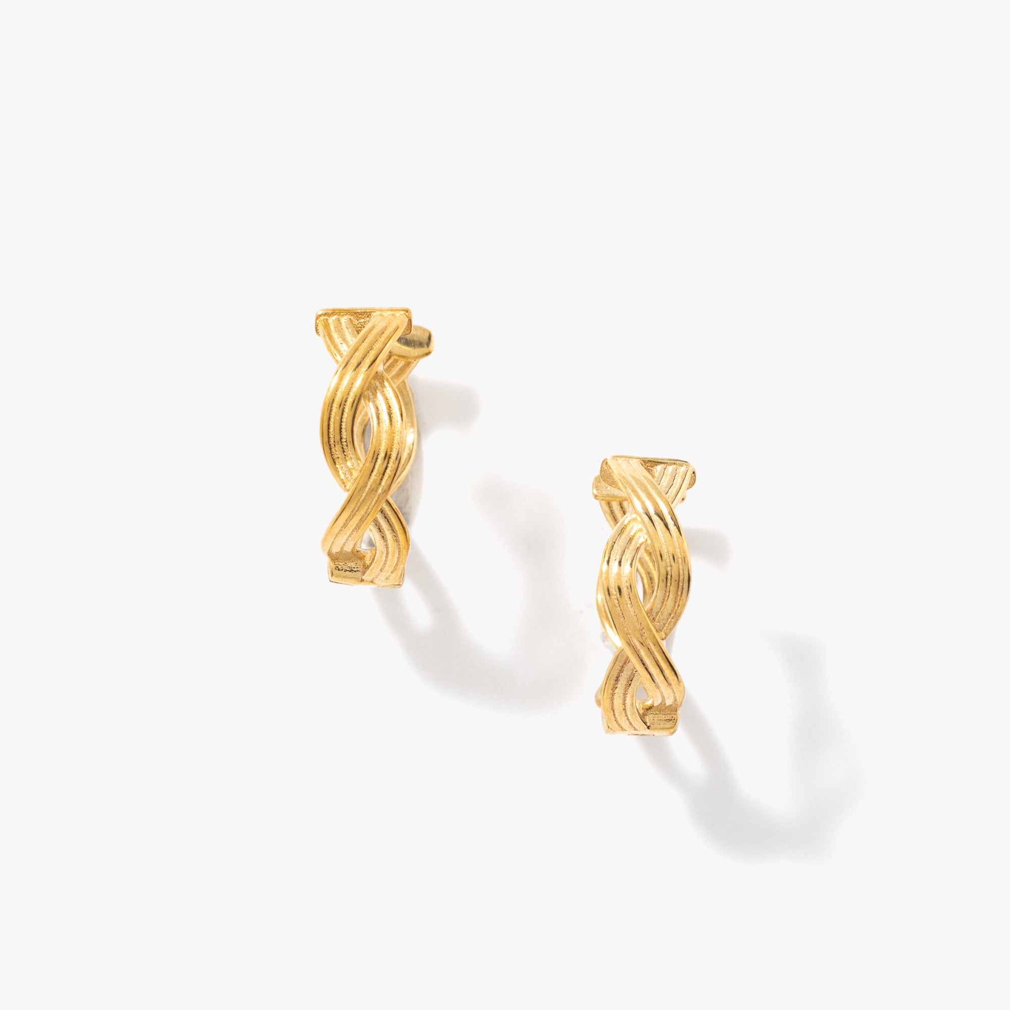Braided Hoop Earrings in 10K Yellow Gold