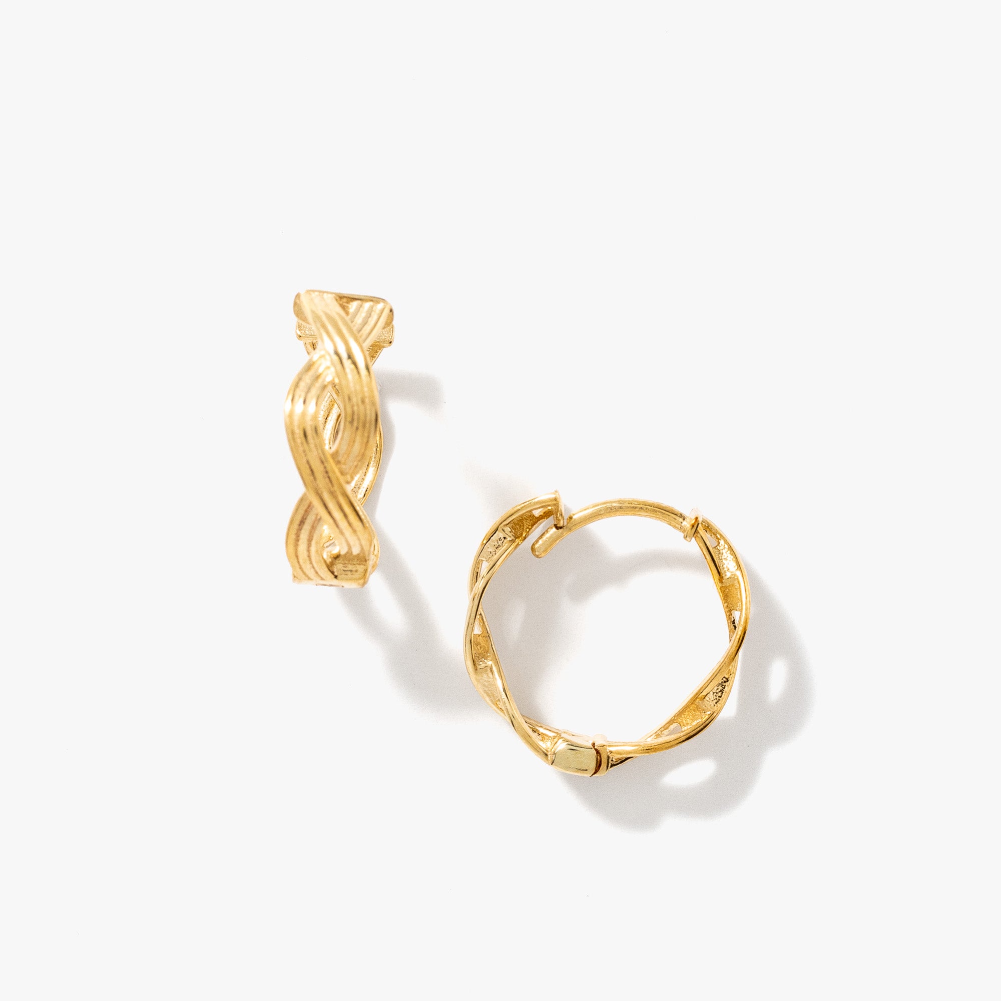 Braided Hoop Earrings in 10K Yellow Gold