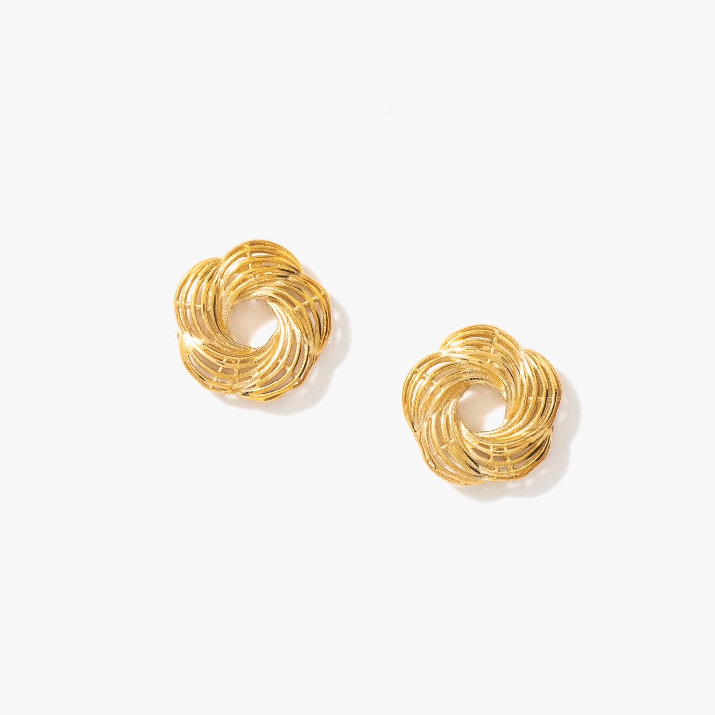 Flower Stud Earrings in 10K Yellow Gold