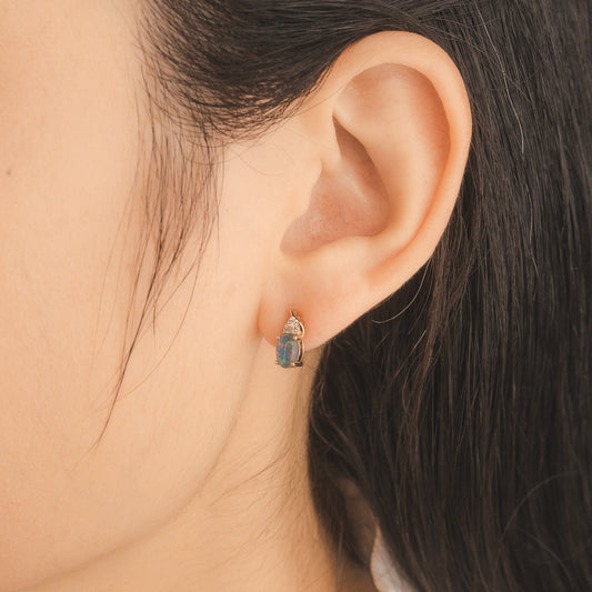 Triplet Opal Earrings in 10K Yellow Gold