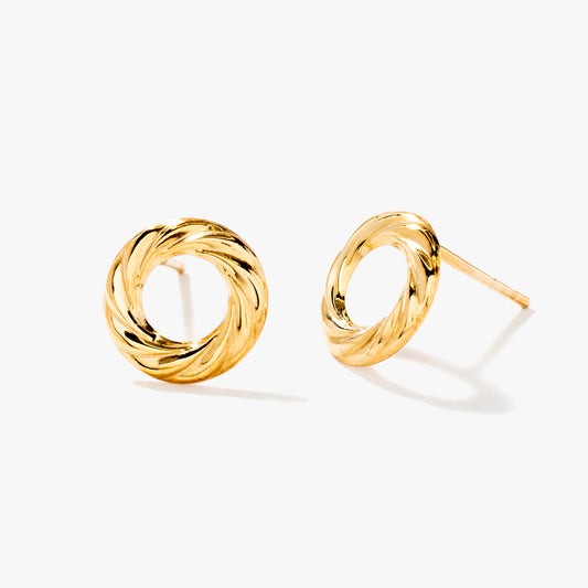 Twist Wreath Stud Earrings in 10K Yellow Gold