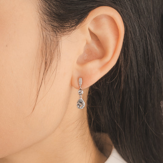 Aquamarine Earrings in 10K White Gold