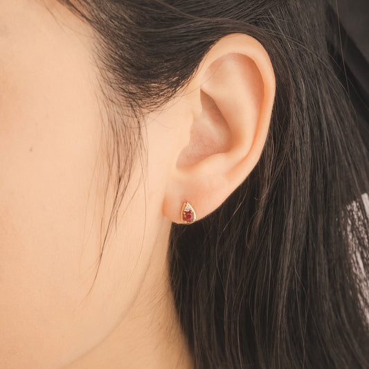 Ruby Earrings in 10K Yellow Gold
