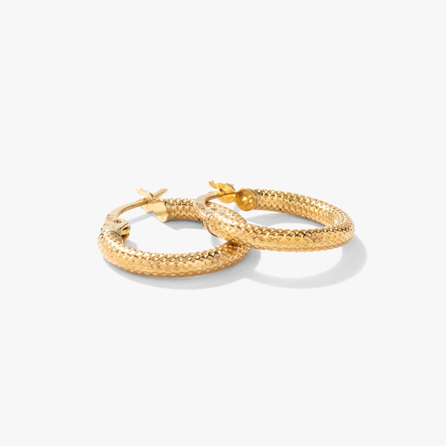 Lace Hoop Earrings in 10K Yellow Gold