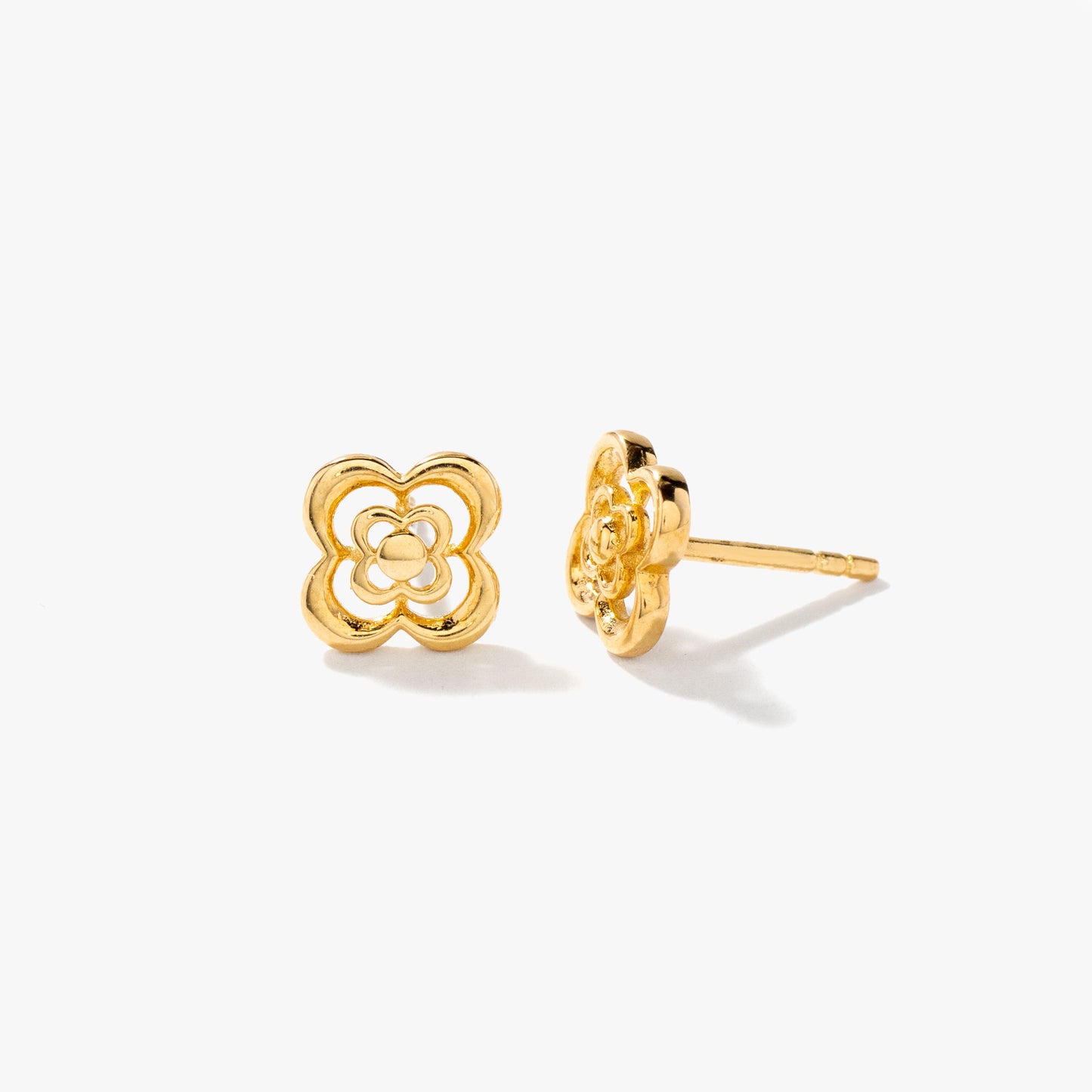 Flower Stud Earrings in 10K Yellow Gold