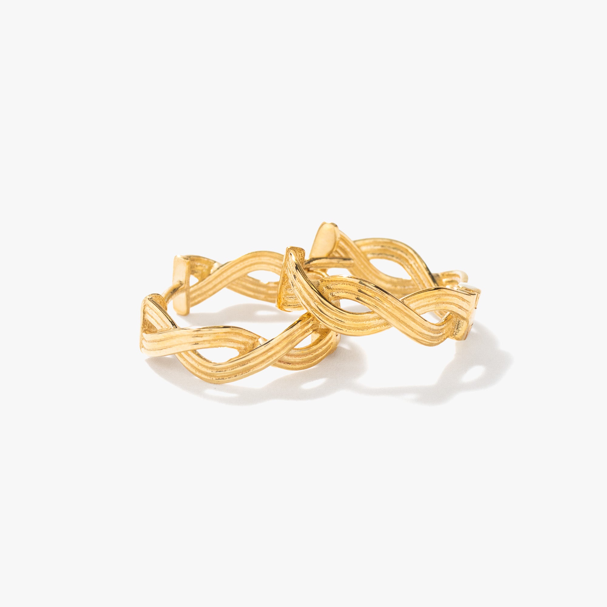 Braided Hoop Earrings in 10K Yellow Gold