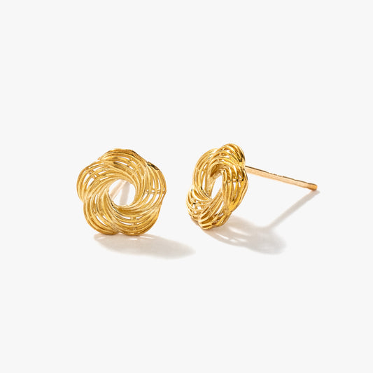 Flower Stud Earrings in 10K Yellow Gold