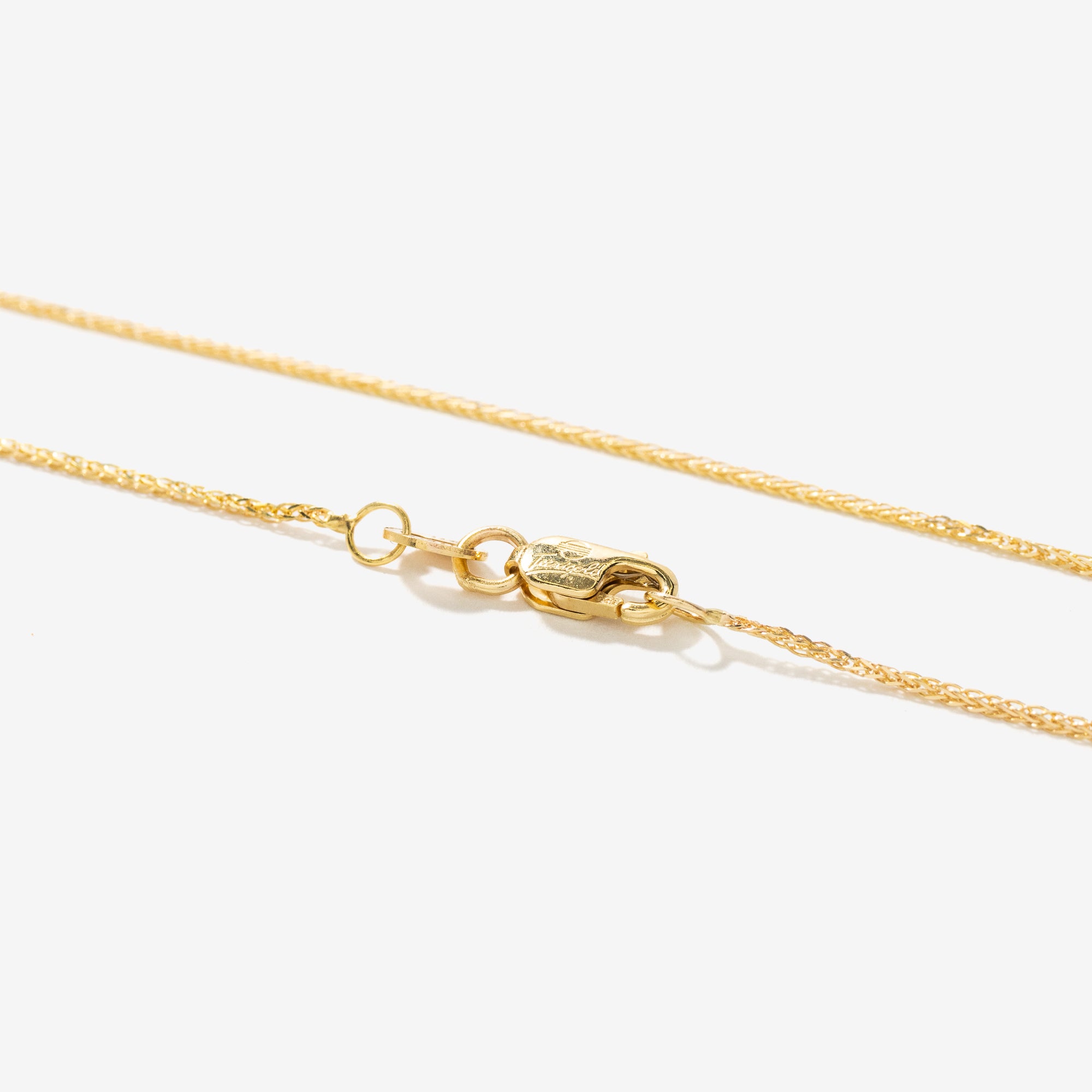 1mm Square Wheat Chain in 14K Yellow Gold (20")