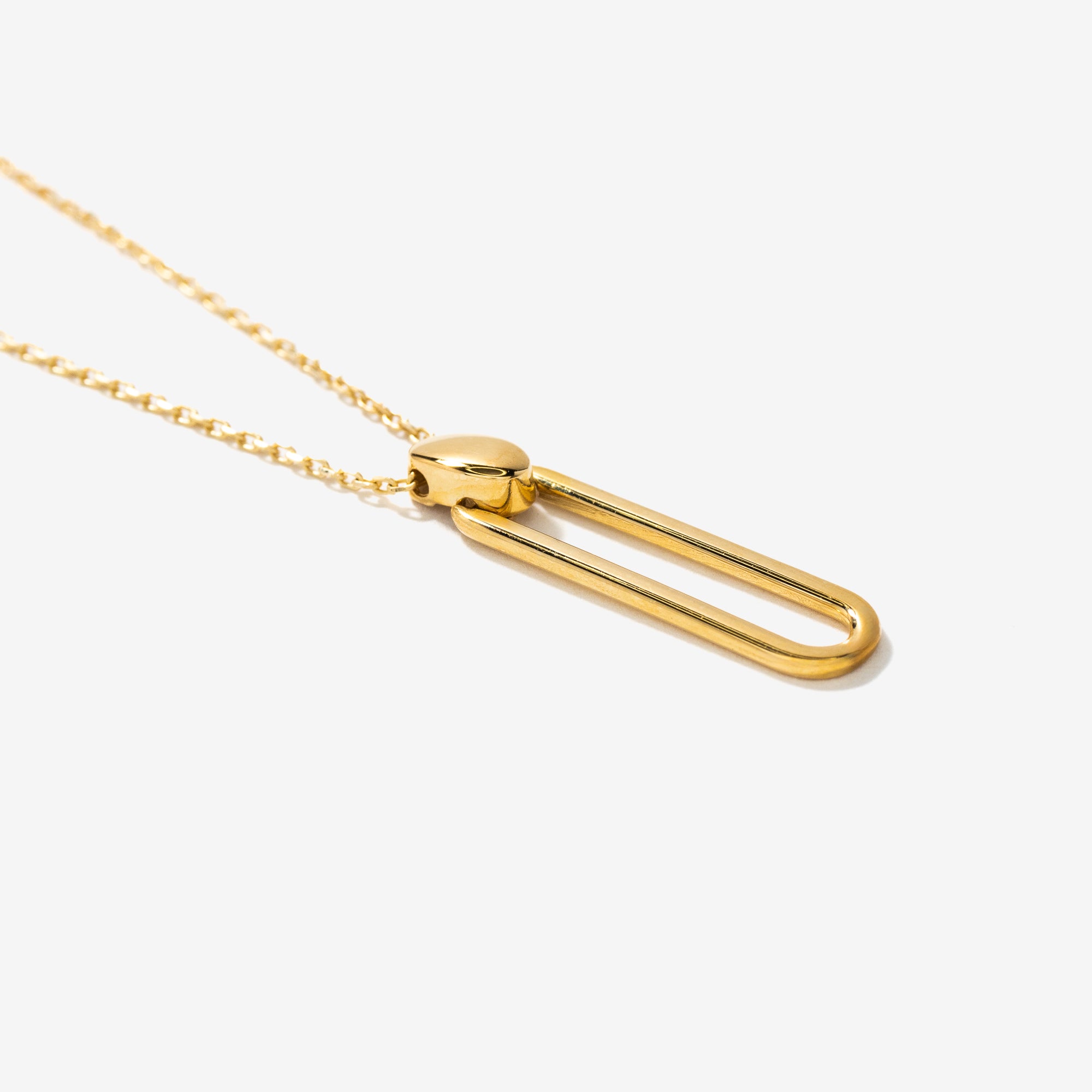 Rectangle Pendant Necklace in 10K Yellow Gold