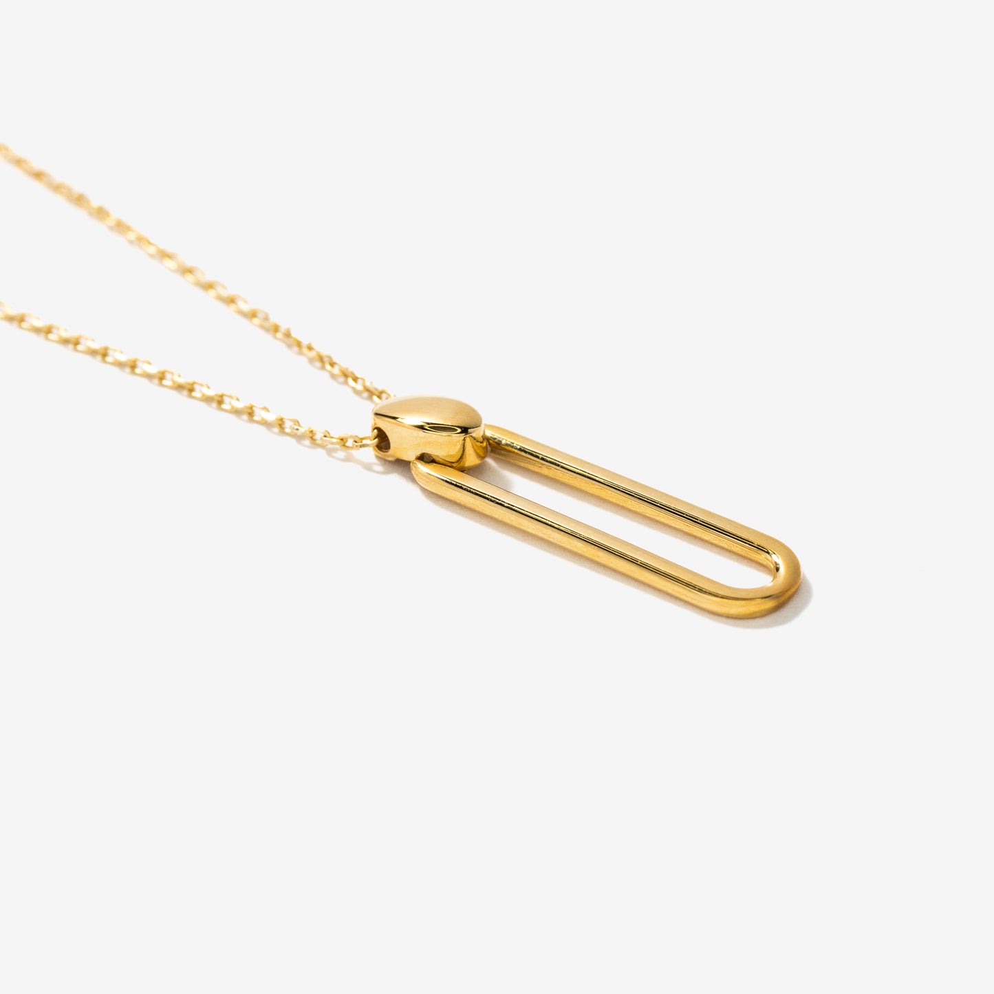 Rectangle Pendant Necklace in 10K Yellow Gold
