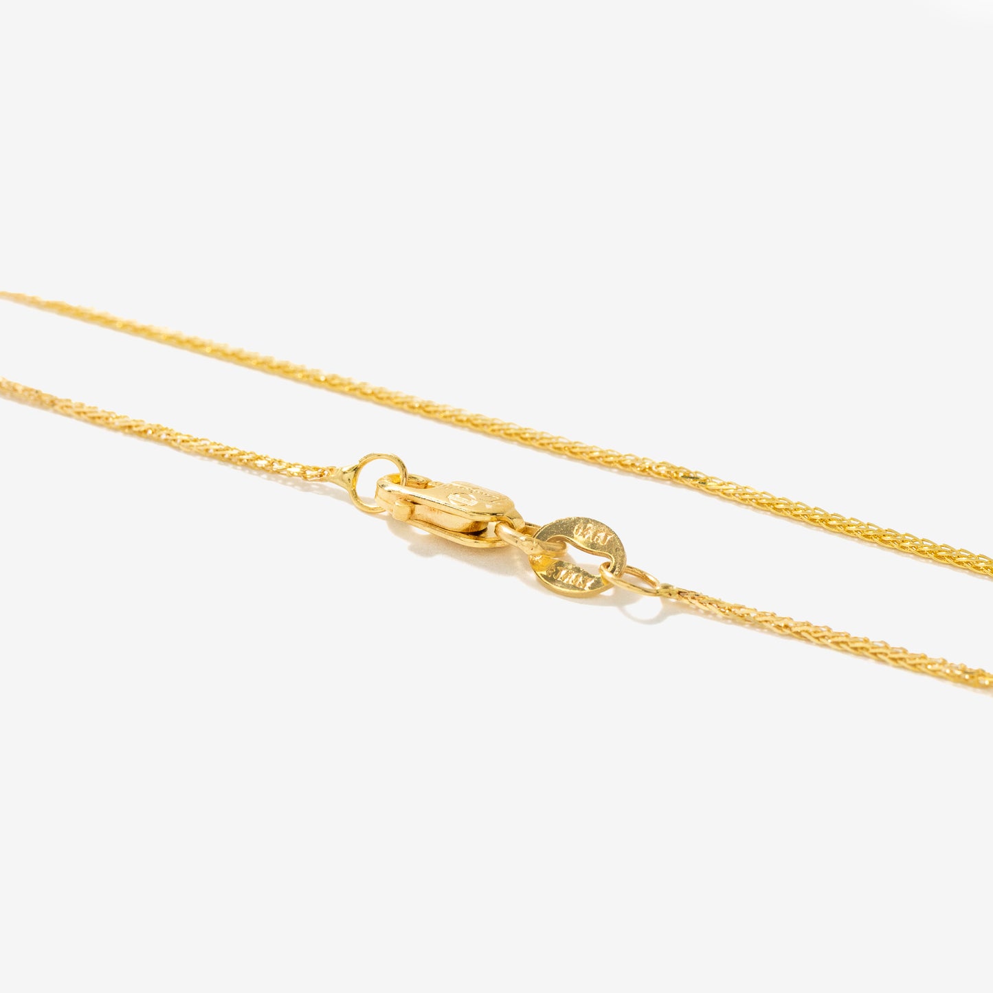 1mm Square Wheat Chain in 14K Yellow Gold (18")