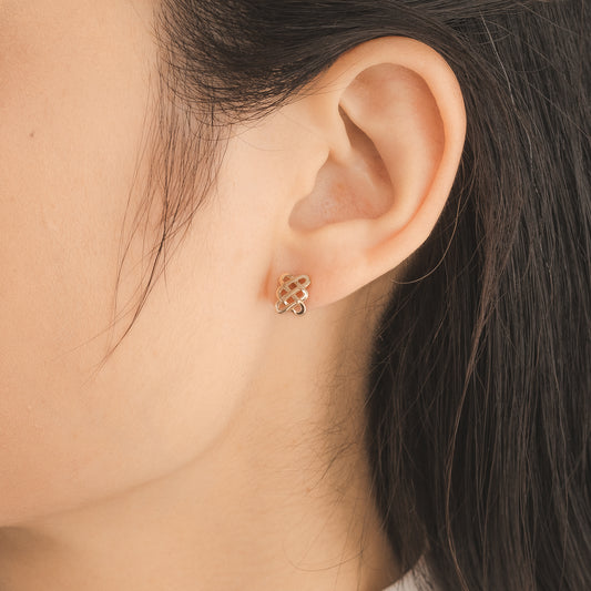 Celtic Knot Stud Earrings in 10K Yellow Gold
