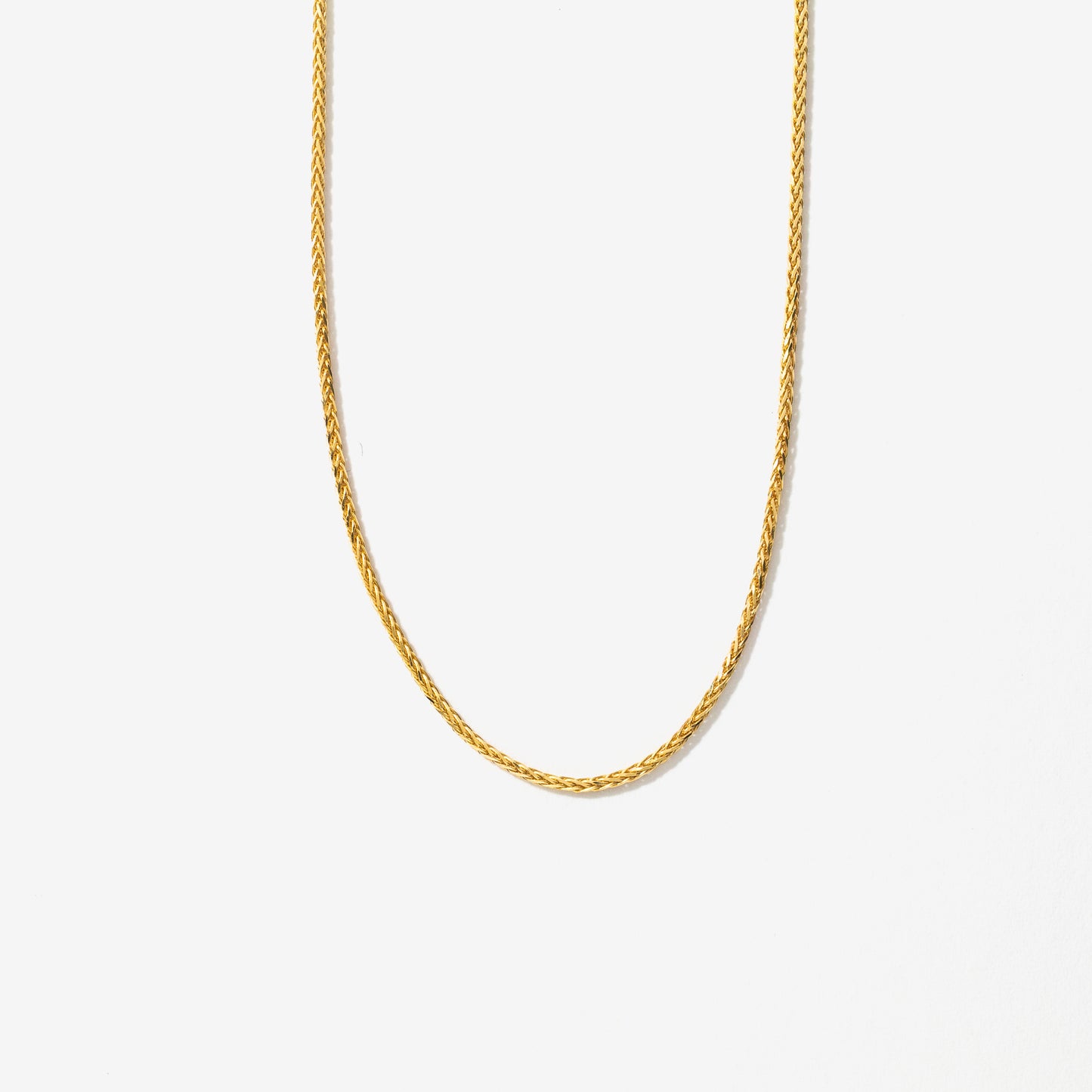 1mm Round Wheat Chain in 14K Yellow Gold (18")