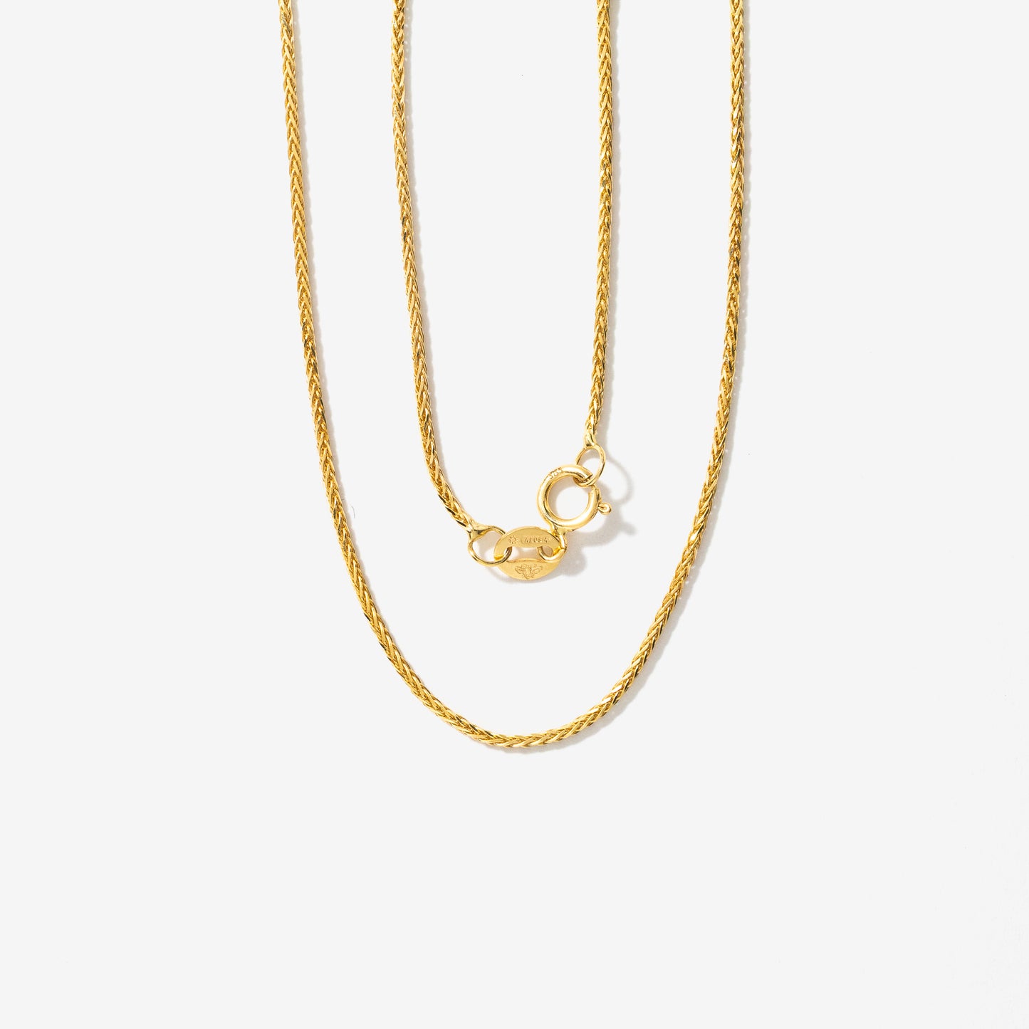 1mm Round Wheat Chain in 14K Yellow Gold (18")