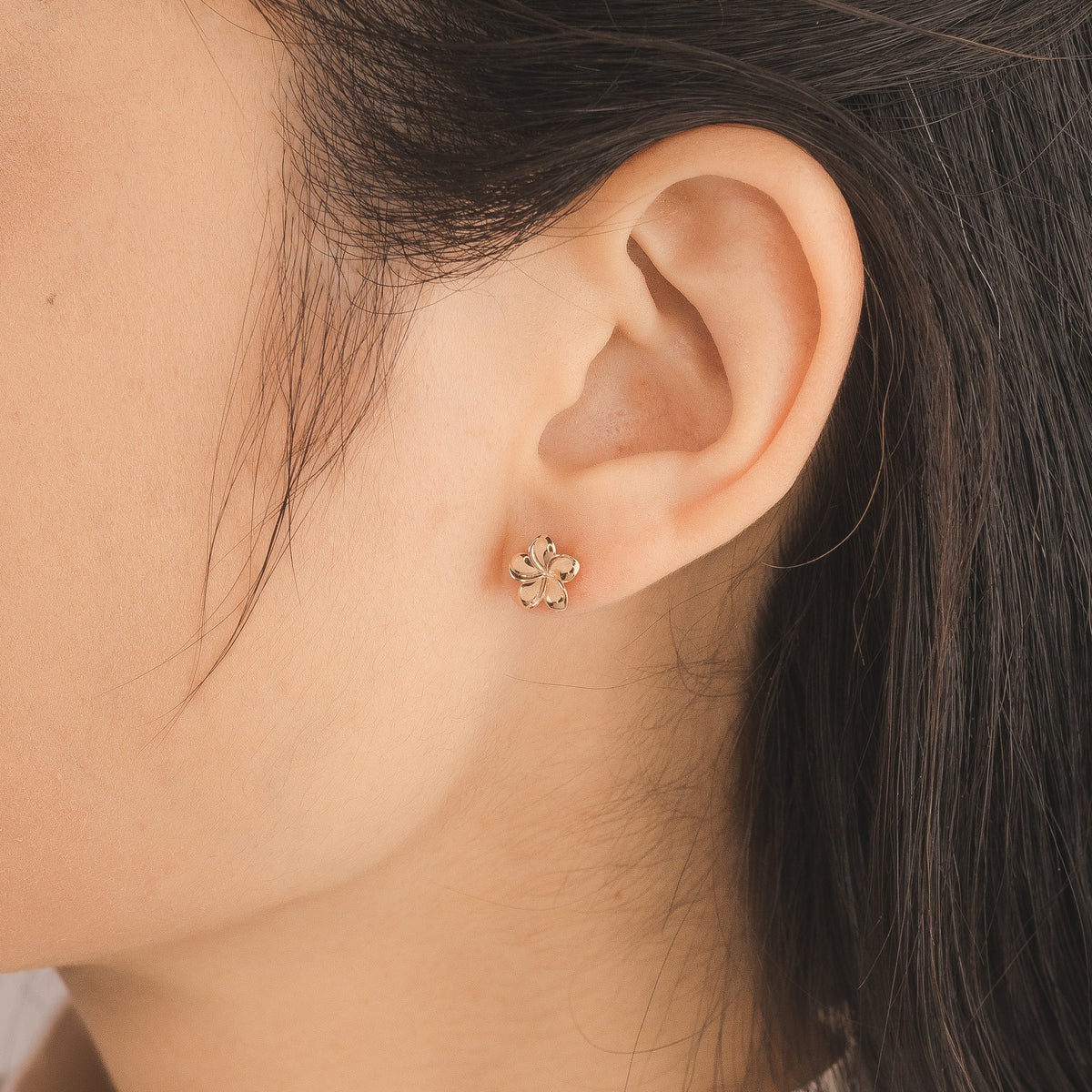Flower Stud Earrings in 10K Yellow Gold