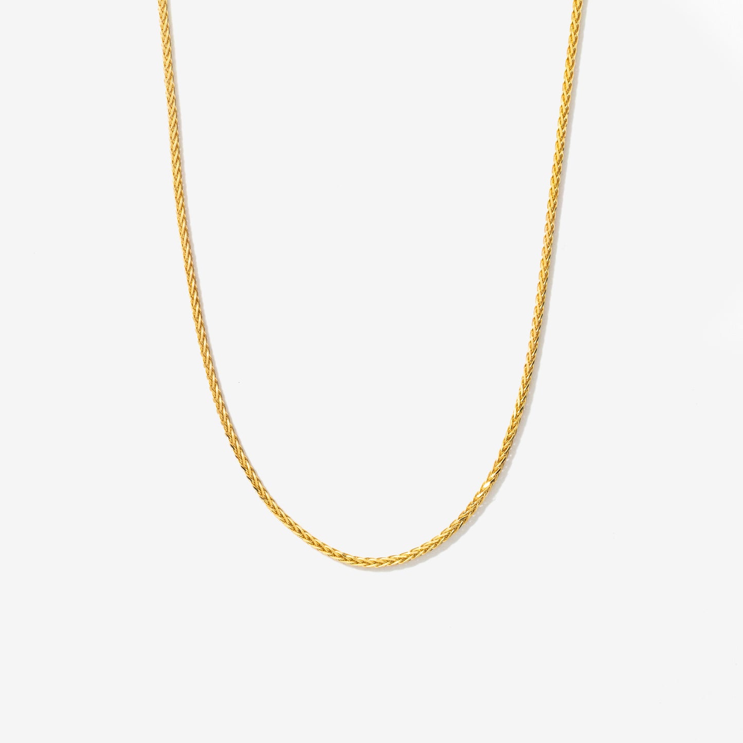 1mm Round Wheat Chain in 14K Yellow Gold (16")