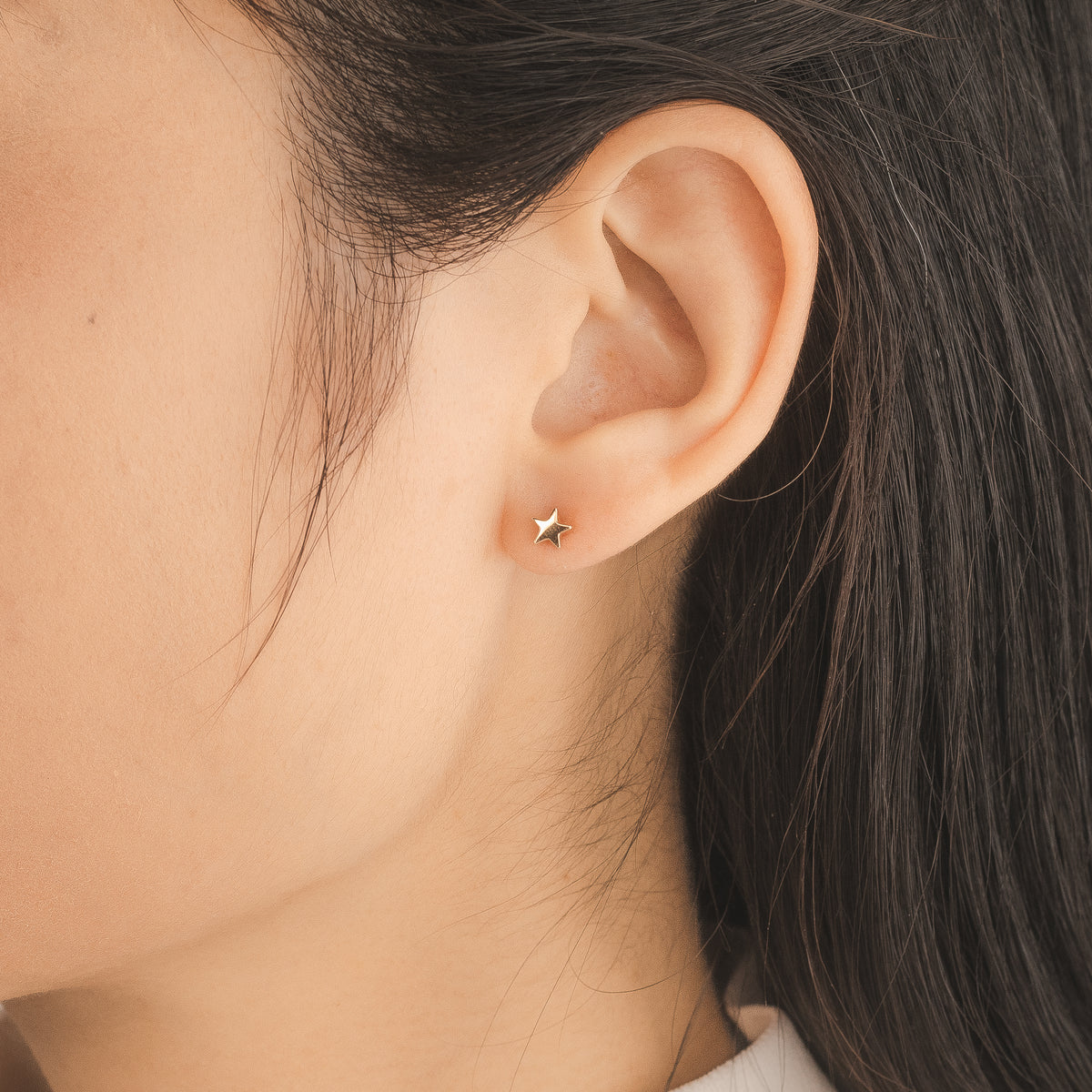 Mini Star Stud Earrings in 10K Yellow Gold