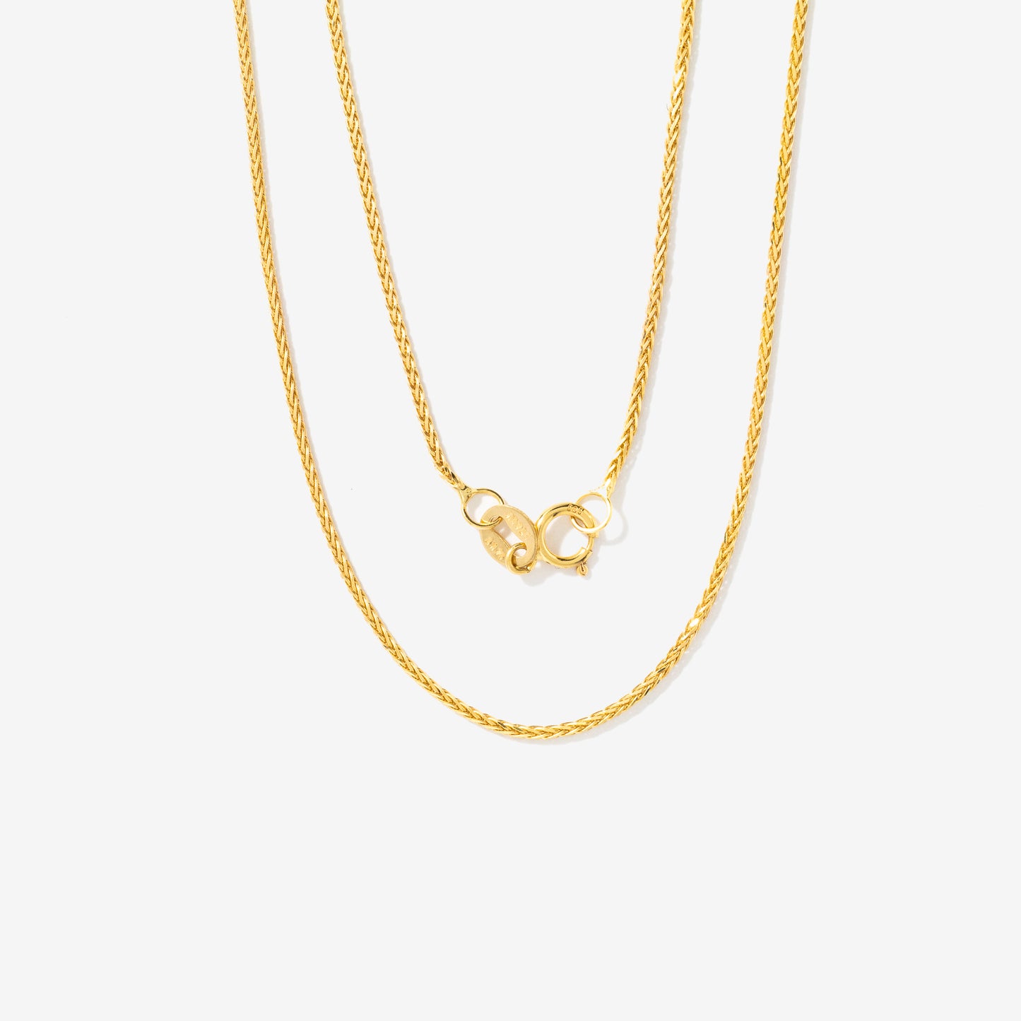 1mm Round Wheat Chain in 14K Yellow Gold (16")