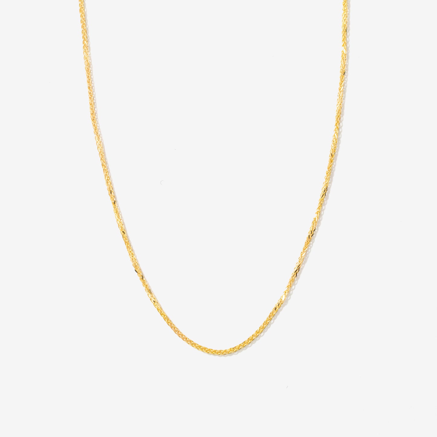 1mm Square Wheat Chain in 14K Yellow Gold (20")