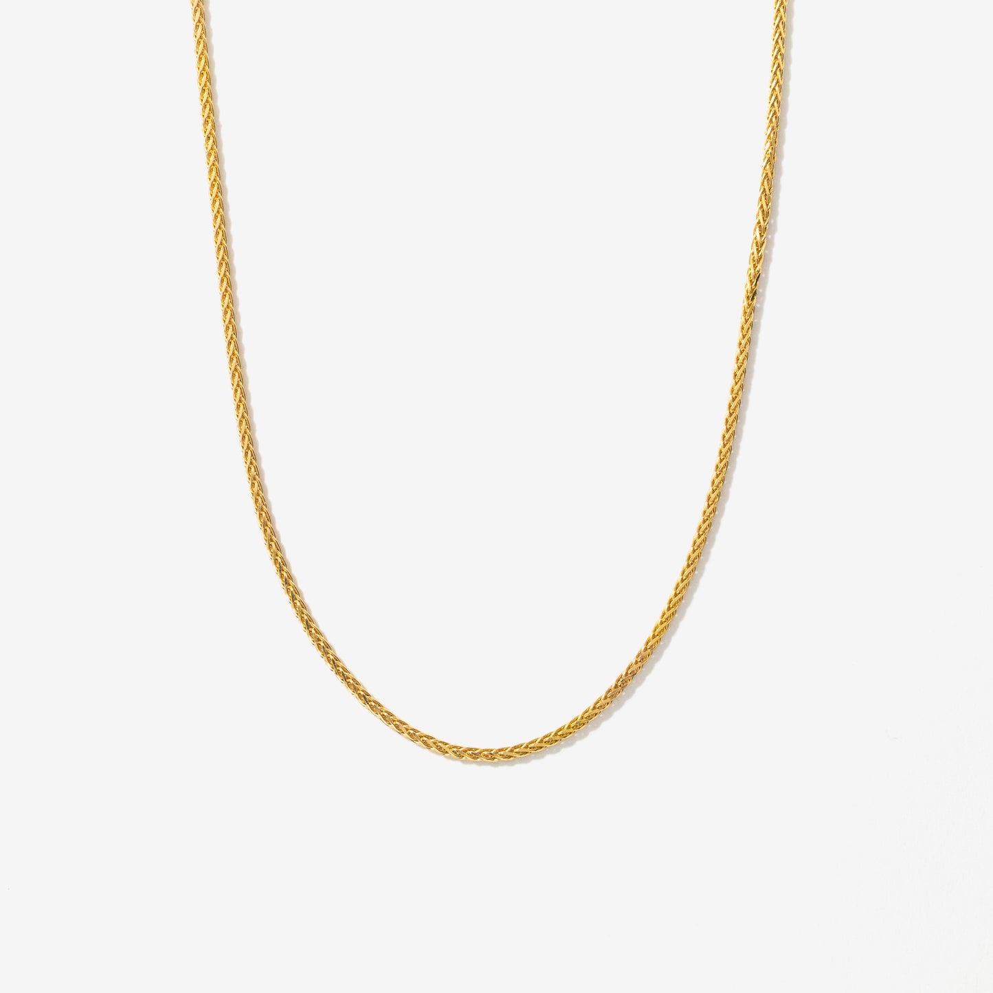 1mm Round Wheat Chain in 14K Yellow Gold (20")