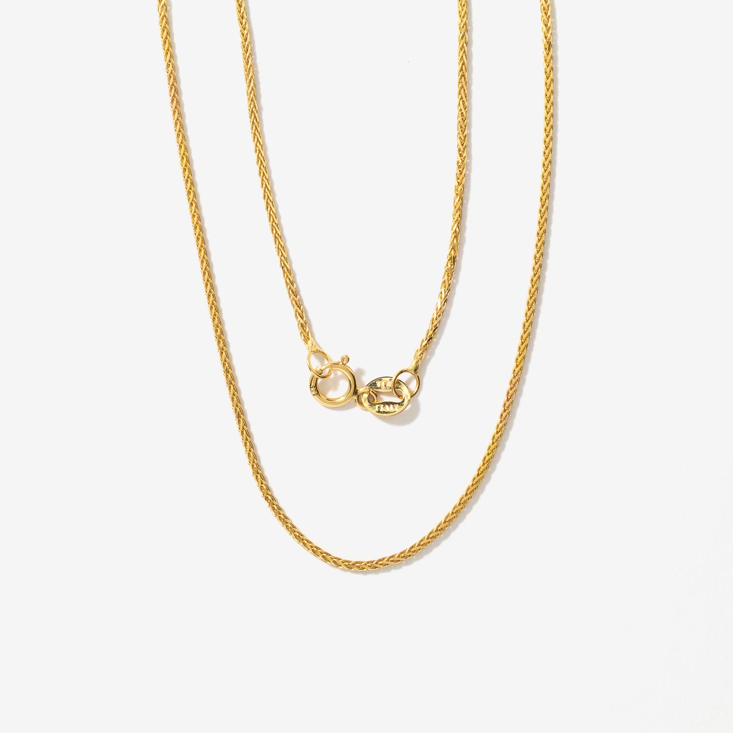 1mm Round Wheat Chain in 14K Yellow Gold (20")