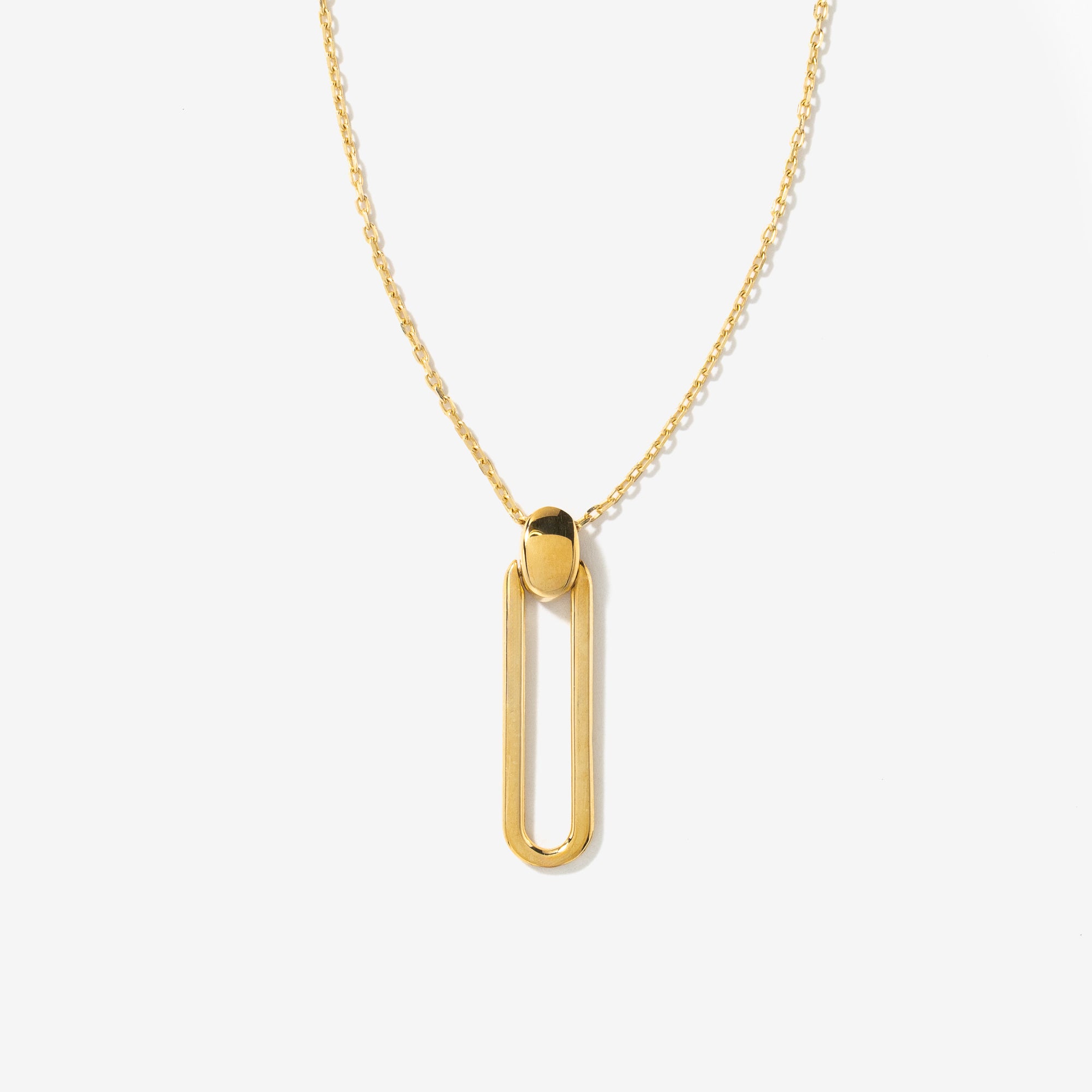 Rectangle Pendant Necklace in 10K Yellow Gold