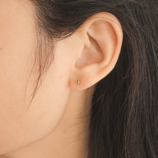3mm Ball Stud Earrings in 10K Yellow Gold