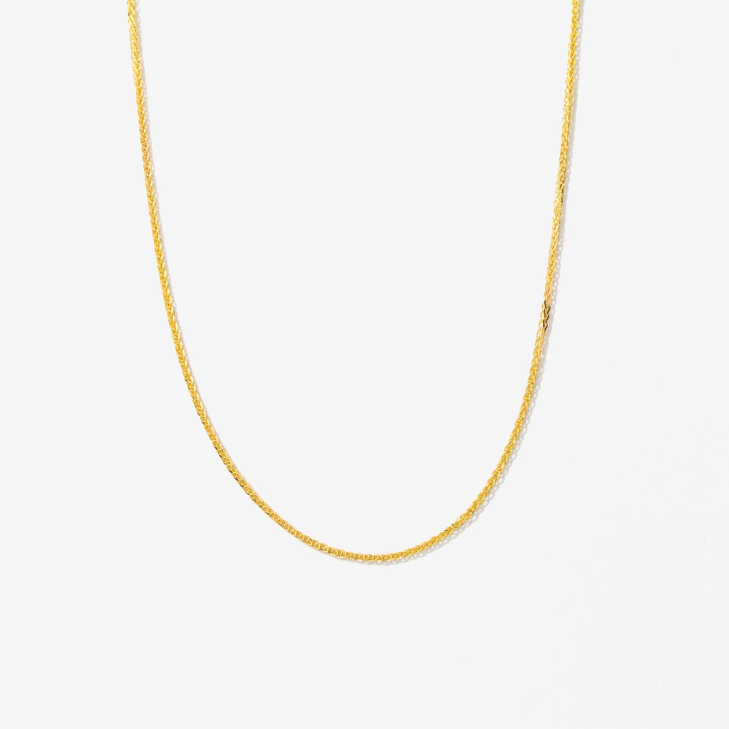 1mm Square Wheat Chain in 14K Yellow Gold (18")