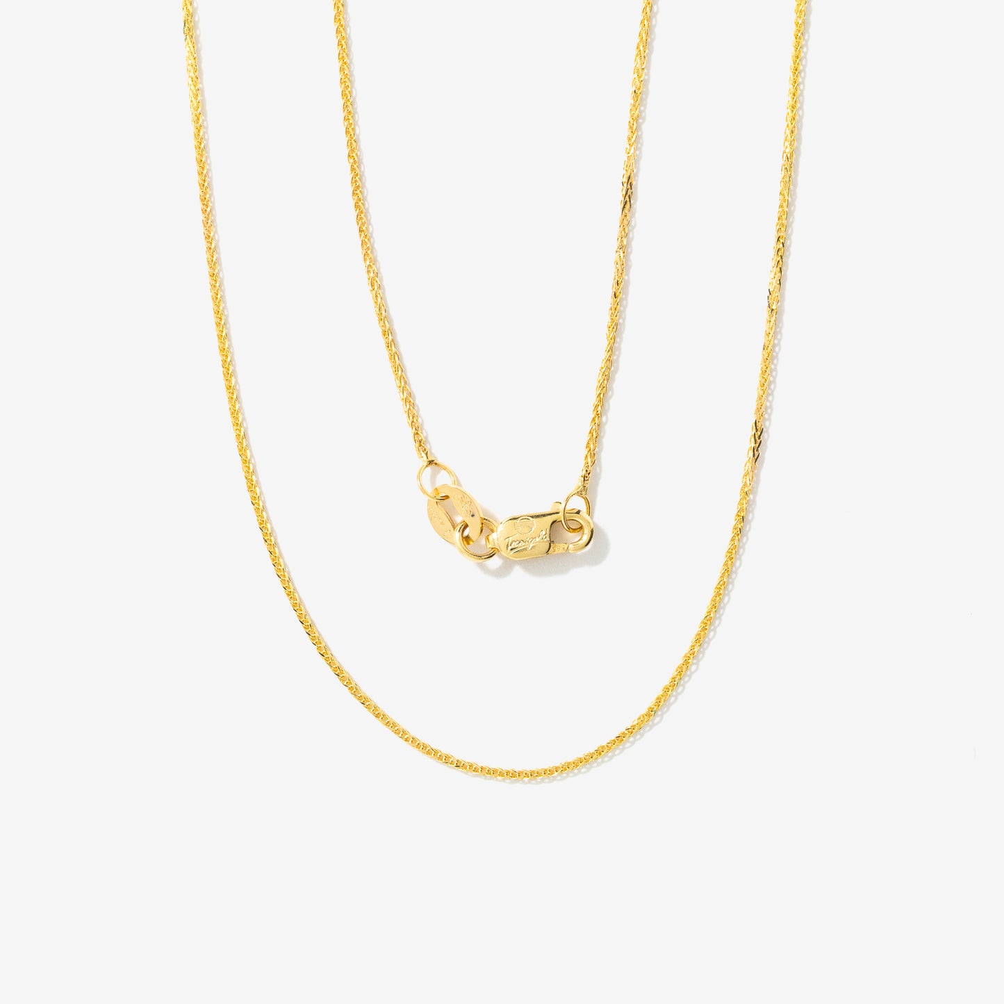 1mm Square Wheat Chain in 14K Yellow Gold (18")