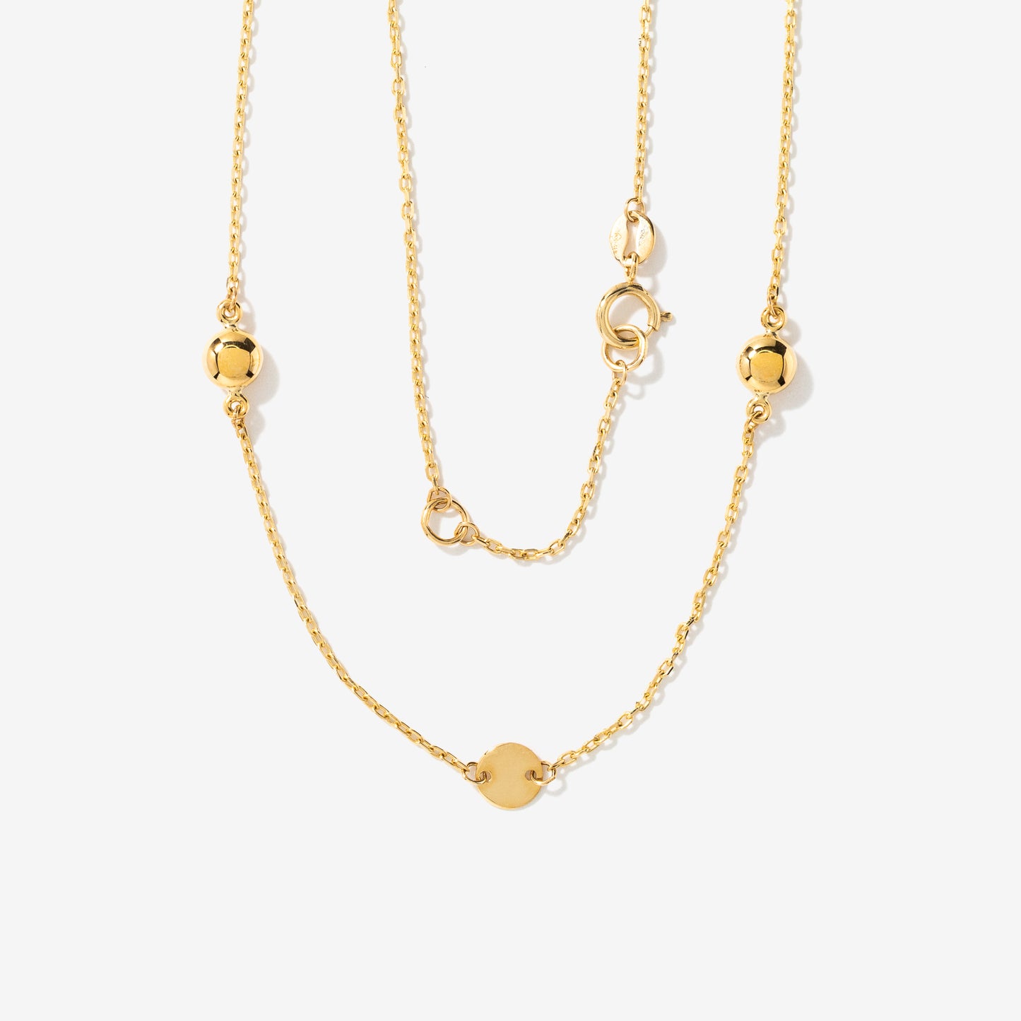 Disc Chain Necklace in 10K Yellow Gold