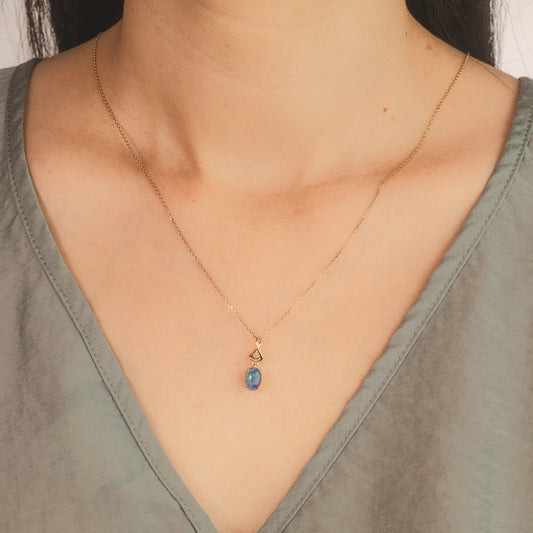 Triplet Opal Necklace in 10K Yellow Gold
