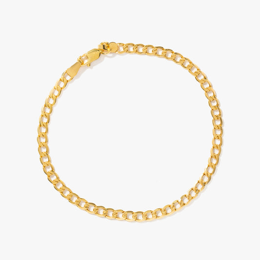 3.9mm Hollow Curb Bracelet in 10K Yellow Gold