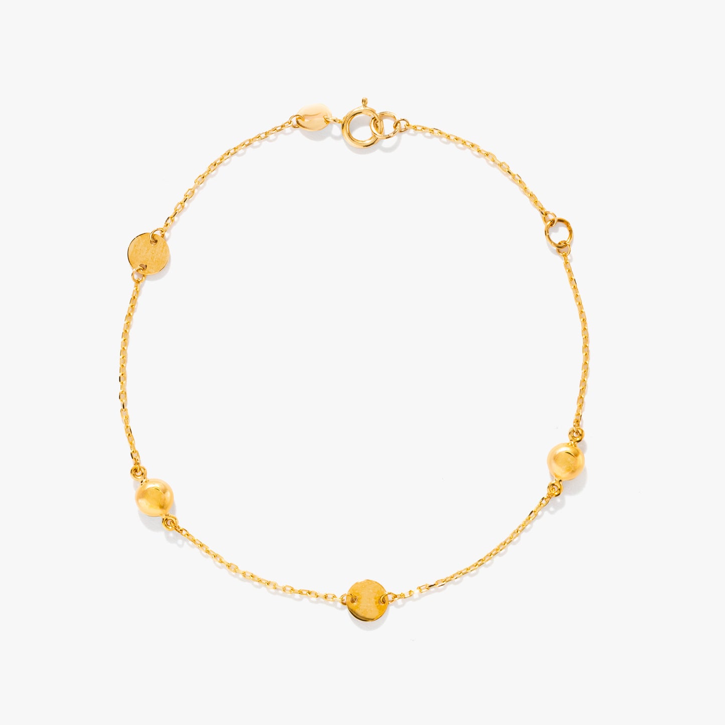 Disc Bracelet in 10K Yellow Gold