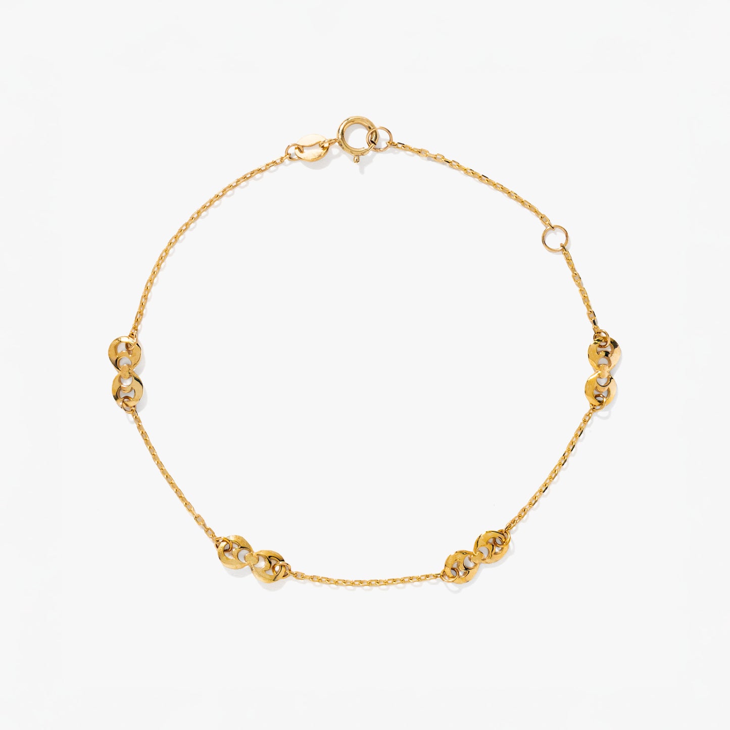 Circle Link Bracelet in 10K Yellow Gold