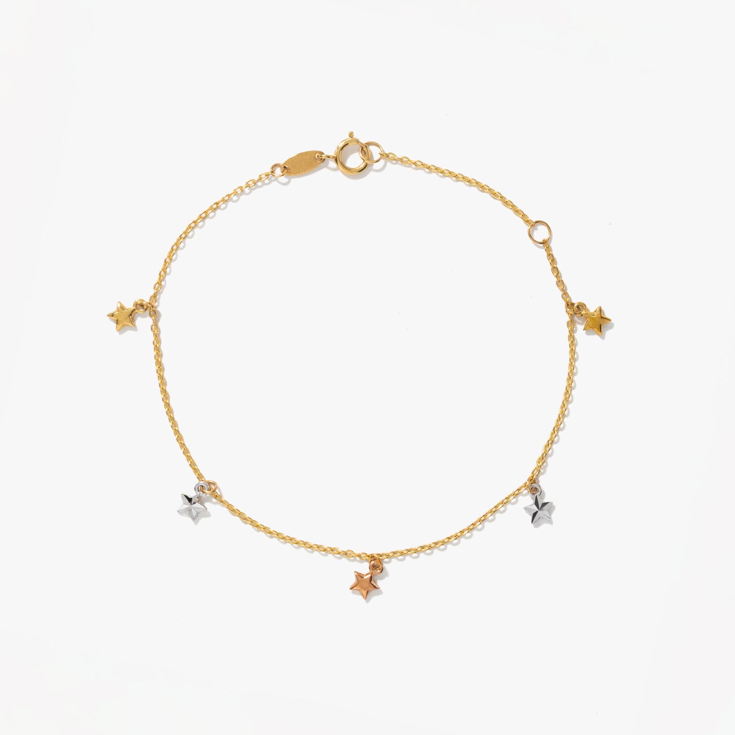 Star Bracelet in 10K Yellow Rose and White Gold