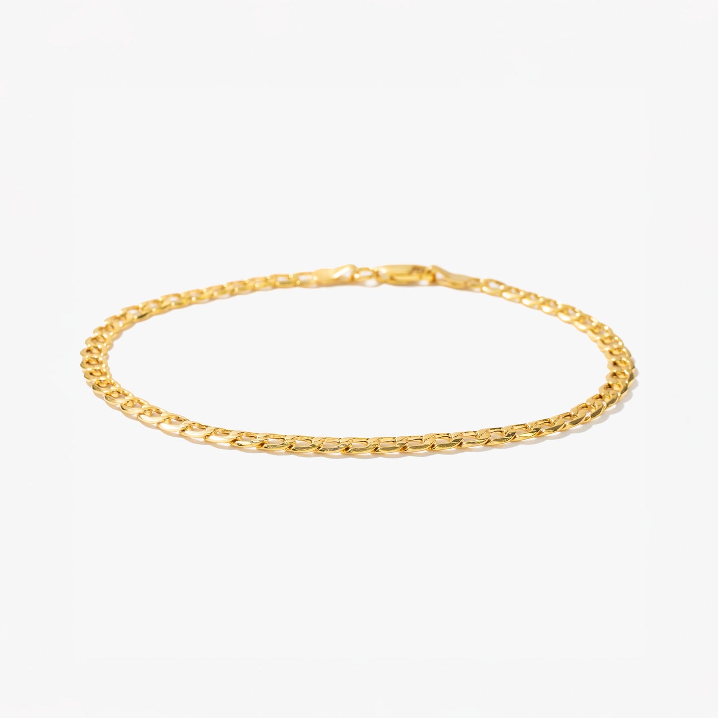 3.9mm Hollow Curb Bracelet in 10K Yellow Gold