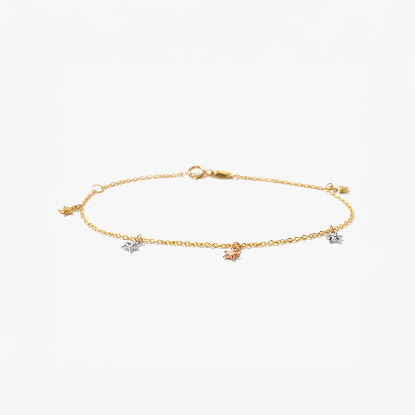 Star Bracelet in 10K Yellow Rose and White Gold