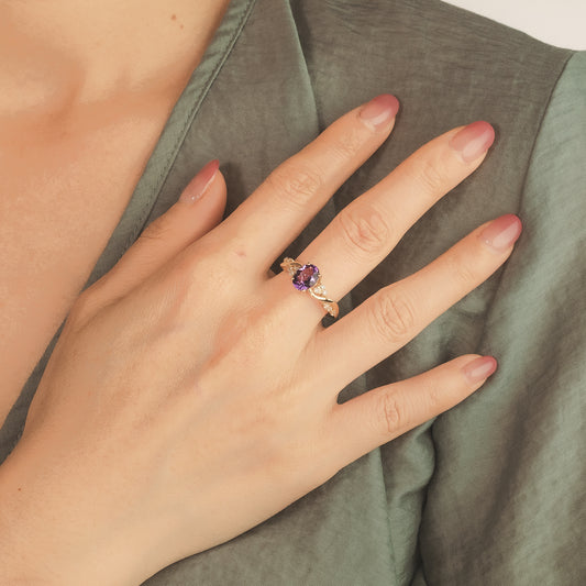 Amethyst Ring 10K Yellow Gold