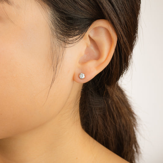 Lab Grown Diamond Stud Earrings in 14K White Gold (0.50 ct tw)